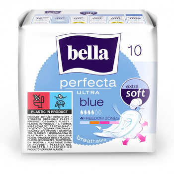 Bella Perfecta Ultra Blue Podpaski higieniczne ze skrzydełkami, 10 sztuk