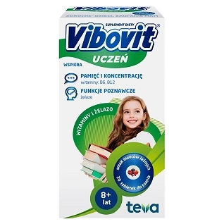 VIBOVIT UCZEŃ WITAMINY+ŻELAZO x 30 tabletek do ssania