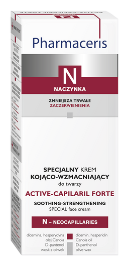 PHARMACERIS N ACTIVE-CAPILARIL FORTE Specjalny krem kojąco-wzmacniający do twarzy, 30ml