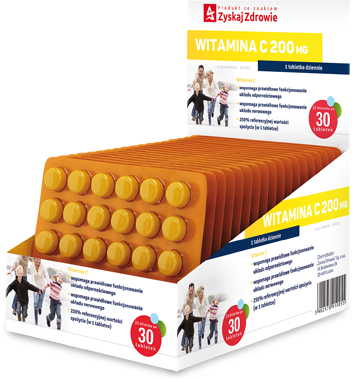  WITAMINA C 200 mg Zyskaj Zdrowie x 30 tabletek DATA WAŻNOŚCI 31/12/2025