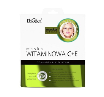 L'BIOTICA Maska witaminowa C+E odmładza&witalizuje x 1 sztuka