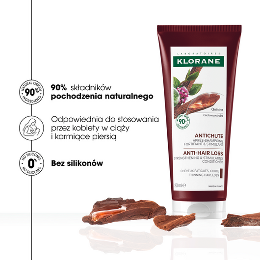 Klorane Chinina Odżywka wzmacniająca i stymulująca, 200 ml