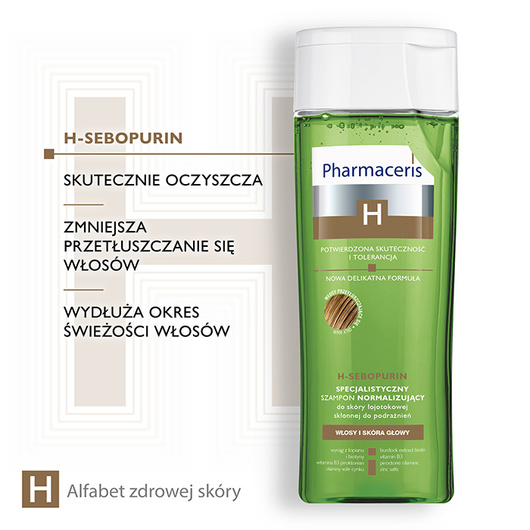 Pharmaceris H-Sebopurin Specjalistyczny szampon normalizujący do skóry łojotokowej, skłonnej do podrażnień, 250 ml