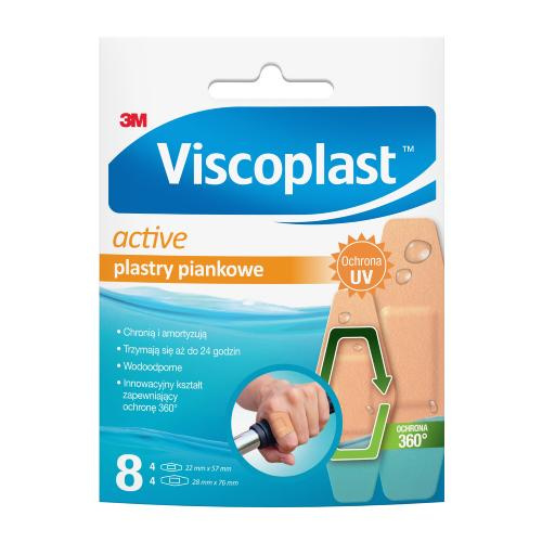 Plastry VISCOPLAST ACTIVE piankowe, 8 sztuk 