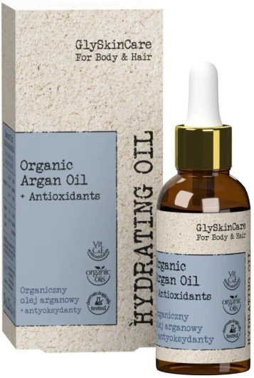 GLYSKINCARE Organiczny olej arganowy + Antyoksydanty, 30 ml