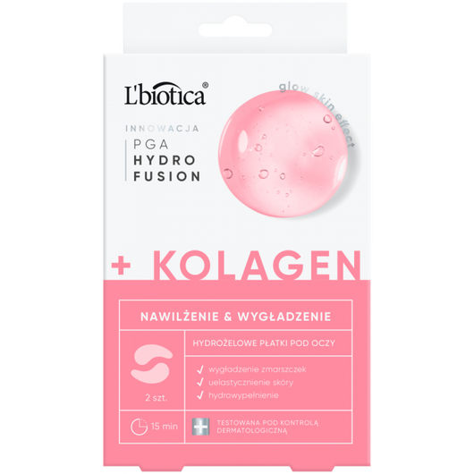 L’biotica PGA Hydro Fusion + Kolagen Płatki pod oczy 