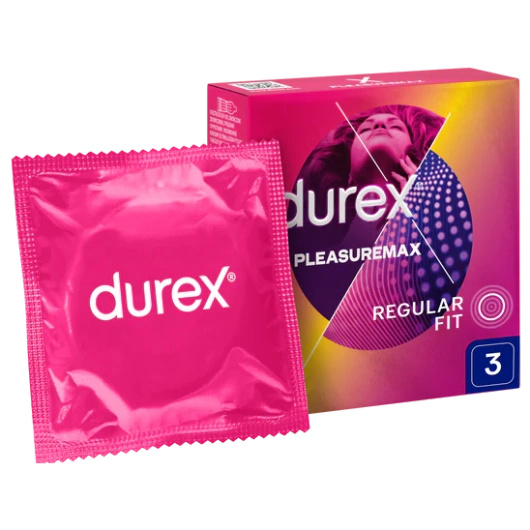 Durex Pleasuremax Prezerwatywy z wypustkami i prążkami, 3 sztuki
