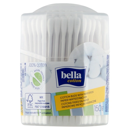 Bella Patyczki higieniczne pudełko ośmiokątne, 150 sztuk