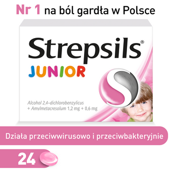 STREPSILS JUNIOR x 24 pastylki twarde