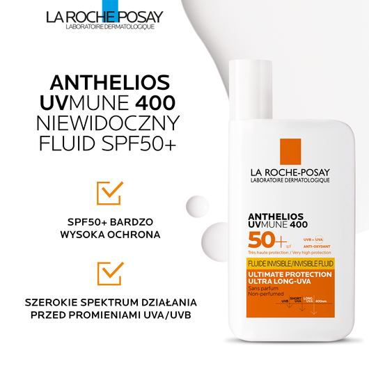 LA ROCHE-POSAY Anthelios Niewidoczny Fluid SPF50+, 50ml 
