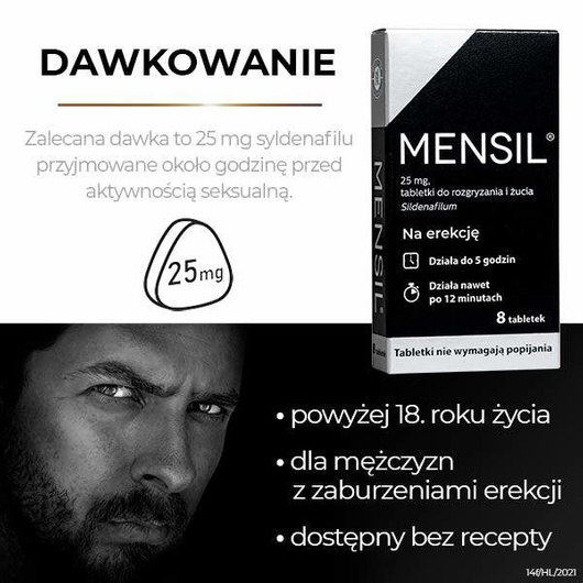 MENSIL 25 mg x 8 tabletek do rozgryzania i żucia