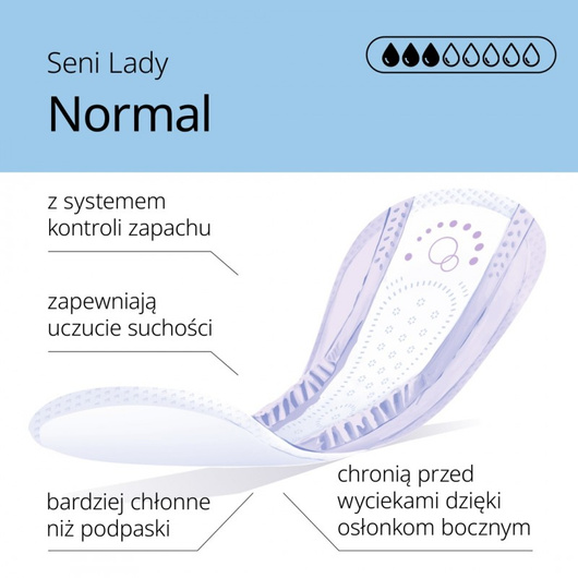 Seni Lady Slim Normal Wkładki urologiczne, 15 sztuk