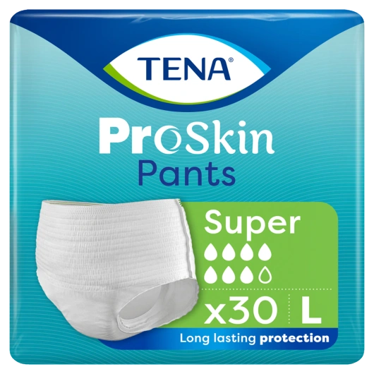 Tena Pants ProSkin Super Rozmiar L (100-135cm) Majtki chłonne, 30 sztuk