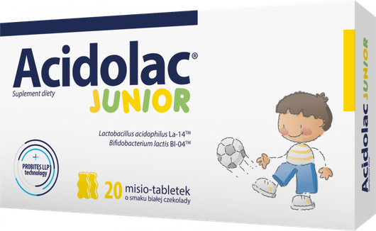 ACIDOLAC JUNIOR biała czekolada x 20 tabletek