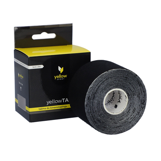 YellowTAPE Taśma do kinesiotapingu czarna, 5 cm x 5 m
