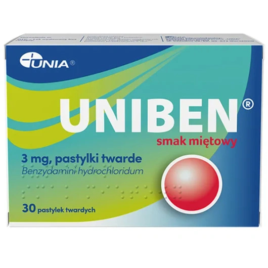 Uniben Smak miętowy, 30 pastylek twardych
