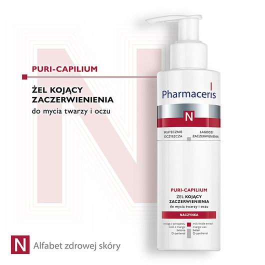Pharmaceris N Puri-Capilium Żel kojący zaczerwienienia do mycia twarzy i oczu, 190 ml