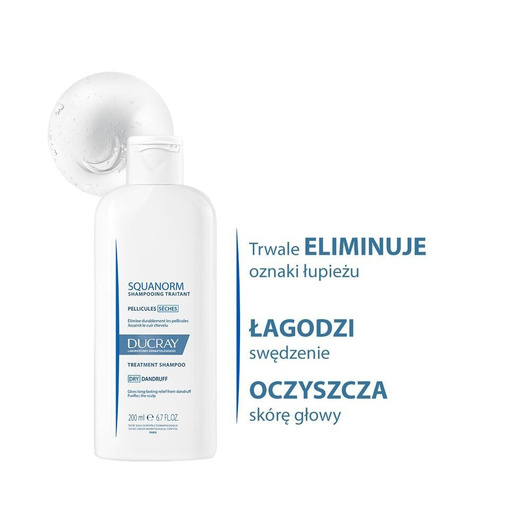 DUCRAY SQUANORM Szampon przeciwłupieżowy, łupież suchy, 200ml