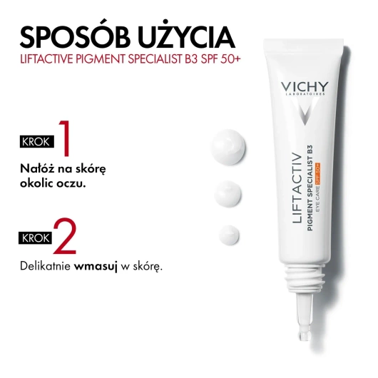 Vichy Liftactiv Pigment Specialist B3 SPF50+ Krem pod oczy, 15 ml