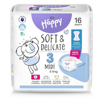 Bella Happy 3 Midi Pieluszki z dynamicznymi kanałami 5–9 kg, 16 sztuk