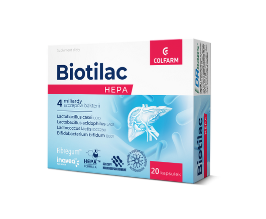 Biotilac Hepa, 20 kapsułek