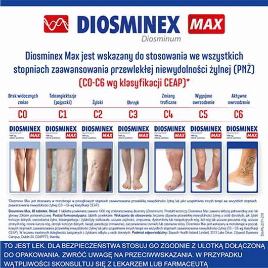 Diosminex Max 1000 mg, 60 tabletek