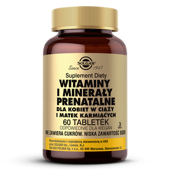 Solgar Witaminy i minerały prenatalne, 60 tabletek