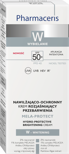 PHARMACERIS W MELA-PROTECT Nawilżająco-ochronny krem rozjaśniający przebarwienia SPF 50+, 50ml