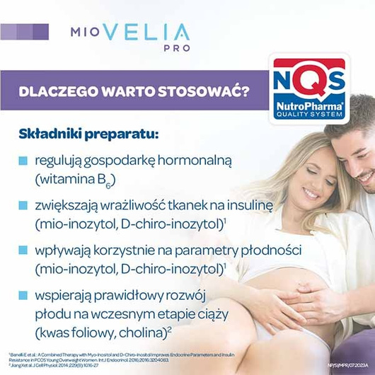 Miovelia PRO Wsparcie płodności dla kobiet starających się o dziecko, 30 saszetek + 30 kapsułek