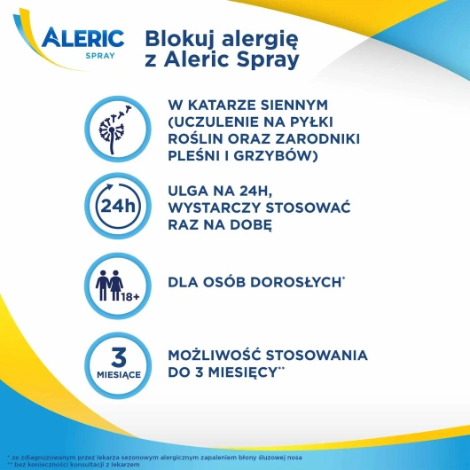 ALERIC SPRAY 50 μg/dawkę aerozol do nosa x 60 dawek