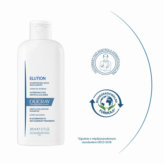 DUCRAY ELUTION Delikatny Szampon przywracający równowagę skóry, 400ml