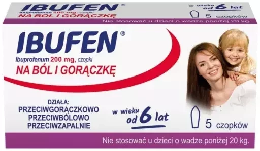 Ibufen Baby czopki 200mg, 5 sztuk