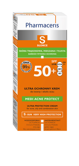 PHARMACERIS S Krem ochronny SPF 50+ dla skóry trądzikowej, mieszanej i tłustej 50ml