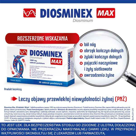 Diosminex MAX 1000 mg, 30 tabletek