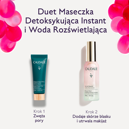 Caudalie Duet Beauty Elixir Woda rozświetlająca 30 ml + Maseczka detoksykująca