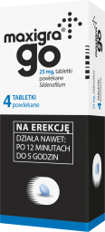 MAXIGRA GO 25 mg x 4 tabletki powlekane