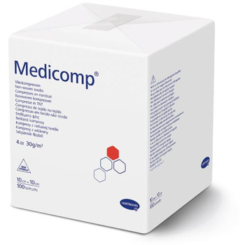 Kompres MEDICOMP niejałowy 10cm x 10cm, 100 sztuk