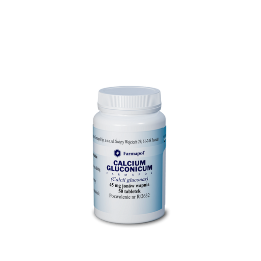 Calcium gluconicum Farmapol, 50 tabletek