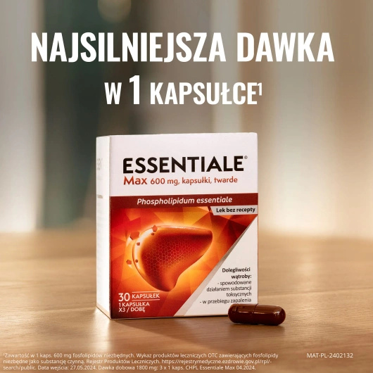 Essentiale Max 600 mg, 30 kapsułek