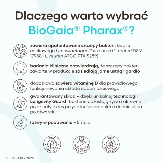 Biogaia Pharax Probiotyk w kropach, 5 ml