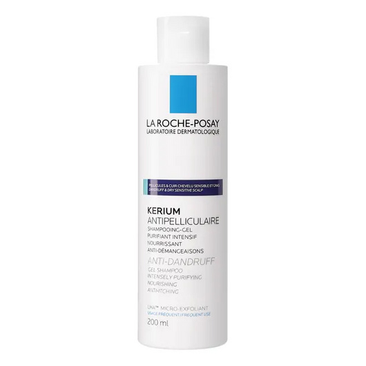 LA ROCHE-POSAY KERIUM Szampon-żel przeciwłupieżowy do włosów (łupież tłusty), 200ml 