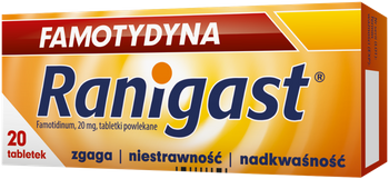 Famotydyna Ranigast 20 mg x 20 tabletek