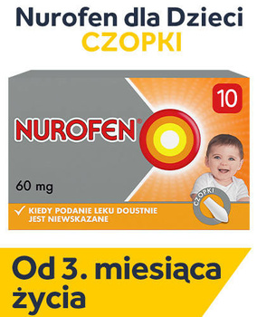 Nurofen 60mg x 10 czopki DATA WAŻNOŚCI 31/10/2025