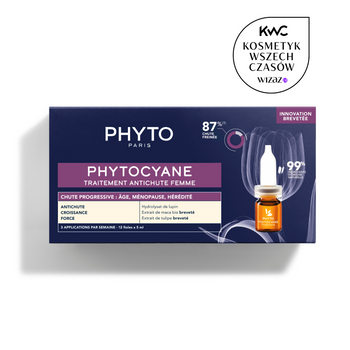 PHYTO PHYTOCYANE  Postępujące leczenie wypadania włosów dla kobiet 12 fiolek po 5 ml