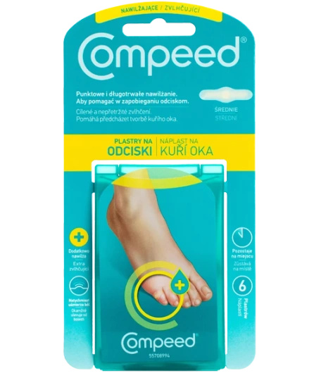 Plastry na odciski Compeed, nawilżające, 6 sztuk