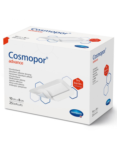 Opatrunek jałowy COSMOPOR ADVANCE 10x8cm, 25 sztuk