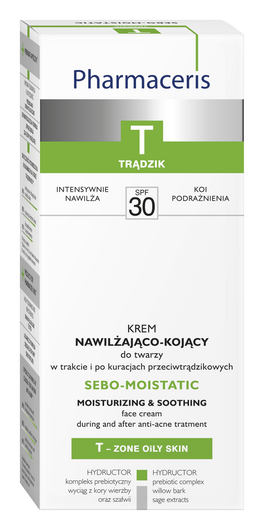 PHARMACERIS T SEBO-MOISTATIC Krem nawilżająco-kojący do twarzy SPF30, 50 ml