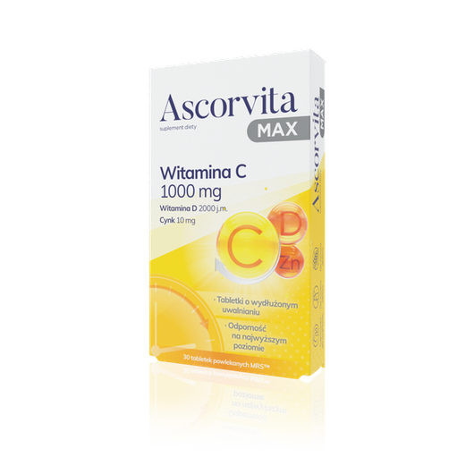 Ascorvita MAX 1000mg, 30 tabletek