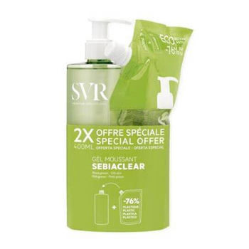 SVR Sebiaclear Gel Moussant Żel do mycia + refill, 2x400ml