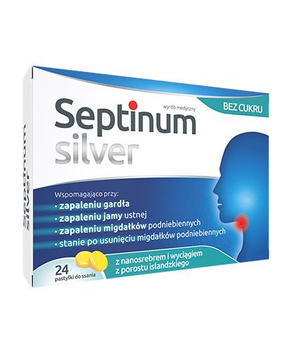 Septinum Silver Pastylki do ssania, 24 sztuki